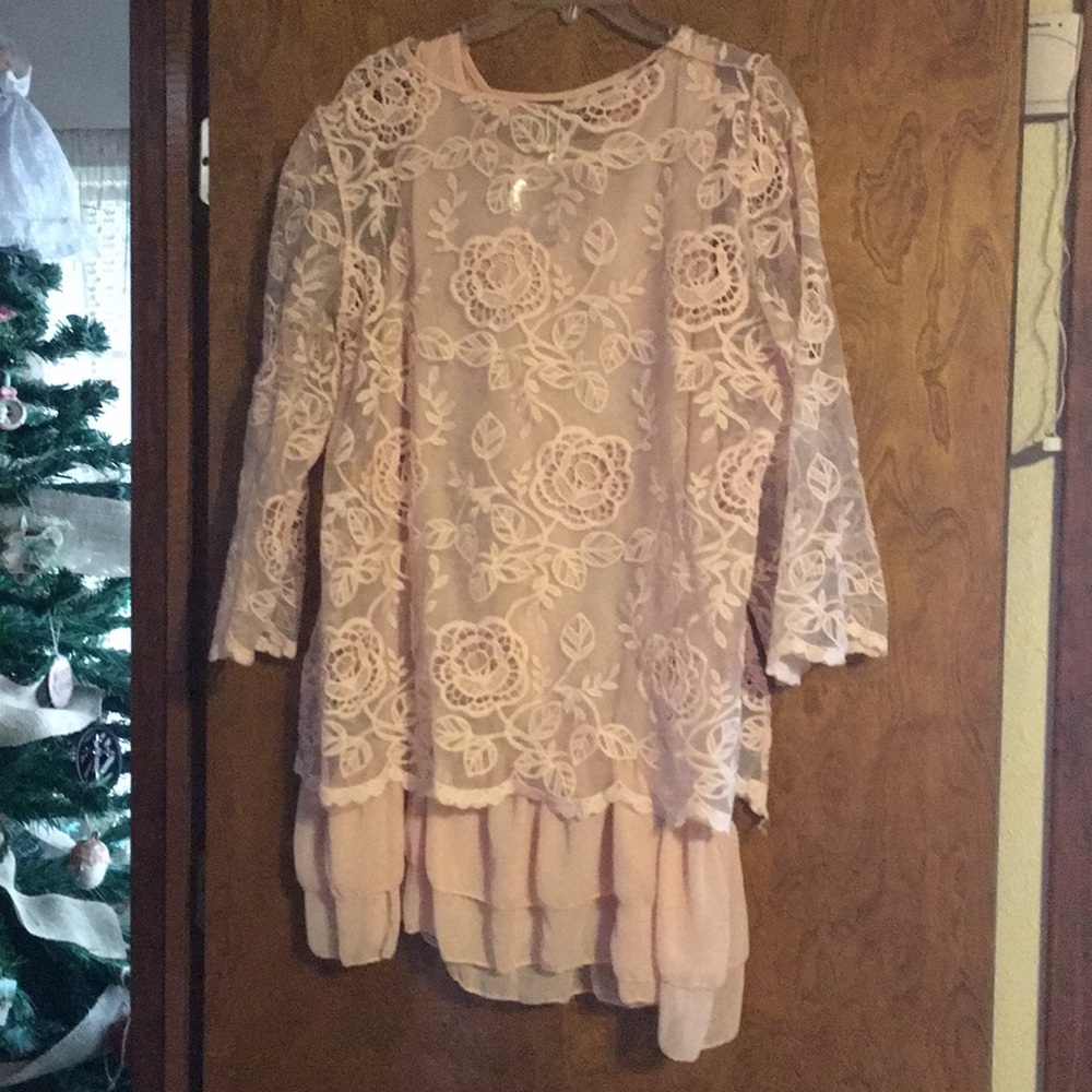 Sheer tank w lace overlay BNWT